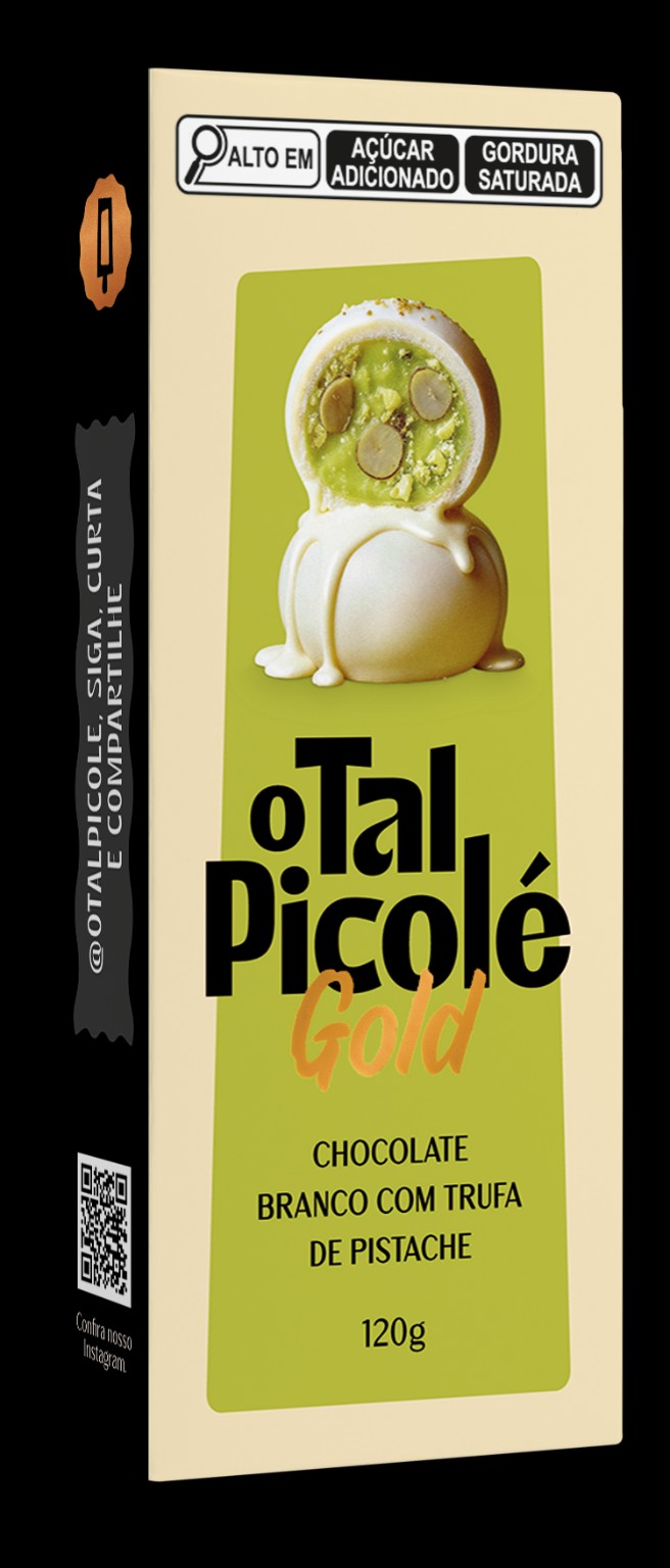 Embalagem Gold Chocolate Branco com Trufa de Pistache